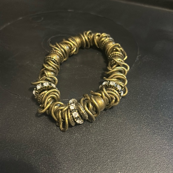 Copper and cubic zirconia elastic bracelet - Picture 1 of 3